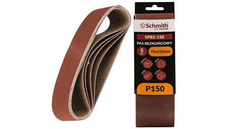 Pas bezkońcowy taśma papier ścierny P150 75x533mm 5szt Schmith-112336