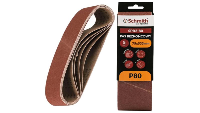 Pas bezkońcowy taśma papier ścierny P80 75x533mm 5szt Schmith-112338