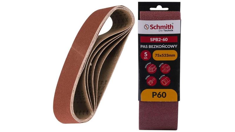 Pas bezkońcowy taśma papier ścierny P60 75x533mm 5szt Schmith-112352