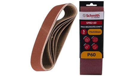 Pas bezkońcowy taśma papier ścierny P60 75x533mm 5szt Schmith-112352