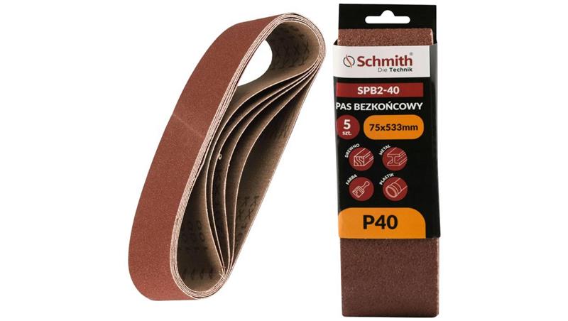 Pas bezkońcowy taśma papier ścierny P40 75x533mm 5szt Schmith-112353