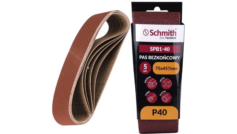 Pas bezkońcowy taśma papier ścierny P40 75x457mm 5szt Schmith-112350