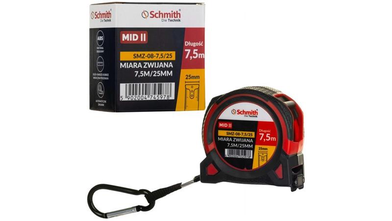 Miara metrówka zwijana taśma 7,5m 25mm premium Schmith-113450
