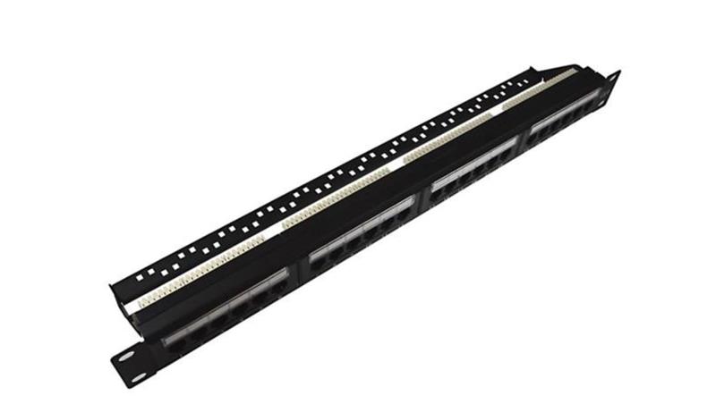 Patch panel 24-port UTP kat.6 1U 19cali z półką-111705 Patch panel 24-port UTP kat.6 1U 19cali z półką-111705