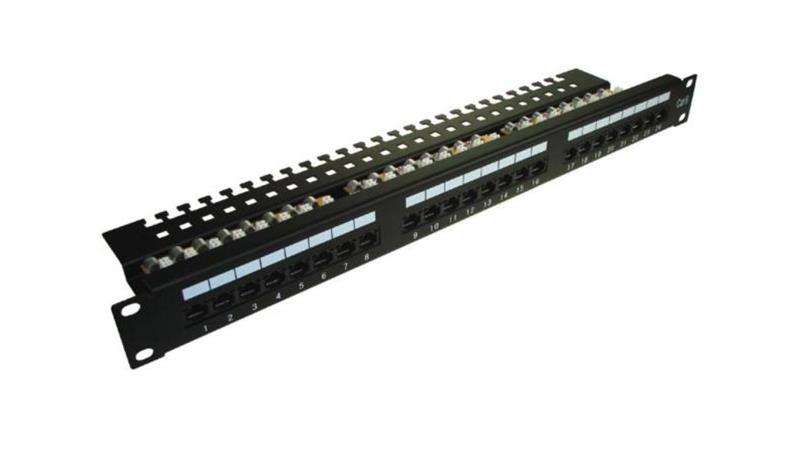 Patch panel 24-port UTP kat.6 1U 19cali złącza krone LSA-111709 Patch panel 24-port UTP kat.6 1U 19cali złącza krone LSA-111709
