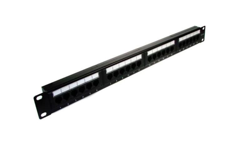 Patch panel 24-port UTP5e 1U 19cali bez półki-111688 Patch panel 24-port UTP5e 1U 19cali bez półki-111688