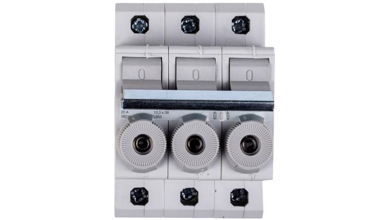 Rozłącznik bezpiecznikowy cylindryczny 3P 10x38mm 20A L95300-24233 Rozłącznik bezpiecznikowy cylindryczny 3P 10x38mm 20A L95300-24233