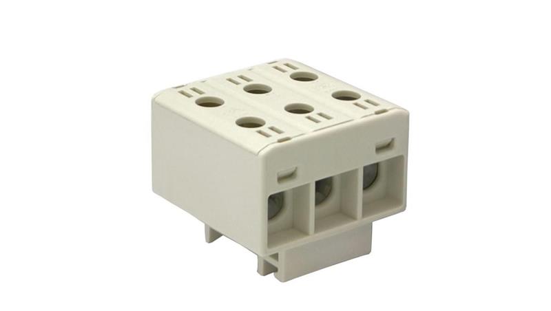 Złączka szynowa uniwersalna ETB 35/1x3 (L1,L2,L3) Al/Cu elektryczna śrubowa 6 otworów do kabli Elektro Becov-112122