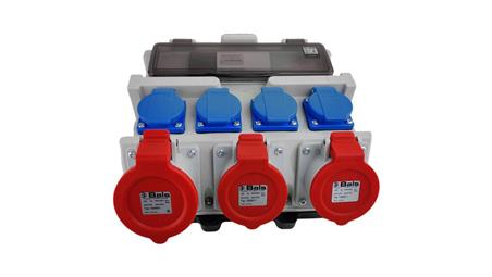 Rozdzielnica elektryczna 12 modułowa z uchwytem IP44 4x230V SCHUKO 2x16A 32A Doktorvolt bez zabezpieczeń-111874