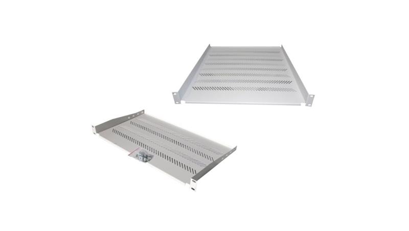 Półka 19 cali 1U G/450 szara (RAL 7035) z podporą TN-19-450-1U-GY-73456