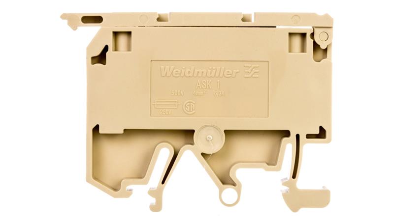 Złączka szynowa bezpiecznikowa 2-przewodowa 4mm2 G 5x20mm beżowa ASK 1/EN 0474560000-75463
