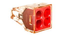 Szybkozłączka 4x 1,5-4mm2 przeźroczysta czerwona 773-604 /100szt./-80612