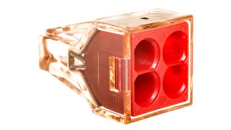 Szybkozłączka 4x 1,5-4mm2 przeźroczysta czerwona 773-604 /100szt./-80612