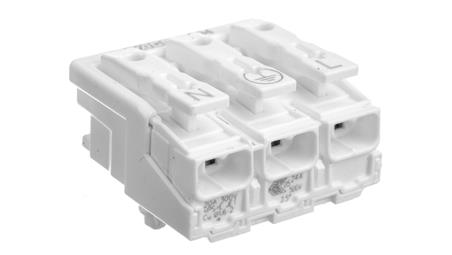 Złączka zasilająca 3-biegunowa ze stopkami bez styku PE 294-5013-80189