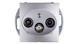 Simon 54 Gniazdo antenowe RD/TV/DATA srebrny mat DAD.01/43-347