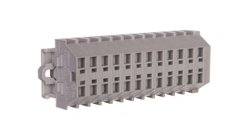 Listwa zaciskowa 2-przewodowa 1,5mm2 12-torowa szara mocowanie śrubowe 260-112-74004
