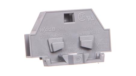 Złączka 2-przewodowa 2,5mm2 szara z mocowaniem śrubowym 261-301 /50szt./-80176