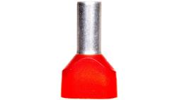 Końcówka tulejkowa podwójna izolowana /czerwona/ TV 10-14 /100szt./-78150