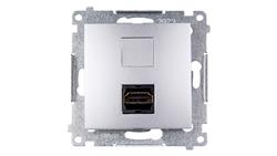 Simon 54 Gniazdo HDMI srebrny mat DGHDMI.01/43-39025