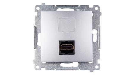 Simon 54 Gniazdo HDMI srebrny mat DGHDMI.01/43-39025