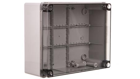 Puszka natynkowa z przeźroczystą pokrywą seria 420 IP65 240x190x90 szara EC420C7-74905