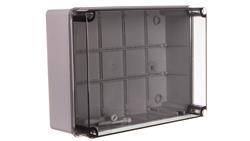 Puszka natynkowa z przeźroczystą pokrywą seria 420 IP65 300x220x120 szara EC420C8-75045