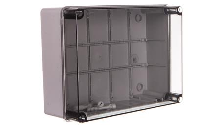 Puszka natynkowa z przeźroczystą pokrywą seria 420 IP65 300x220x120 szara EC420C8-75045