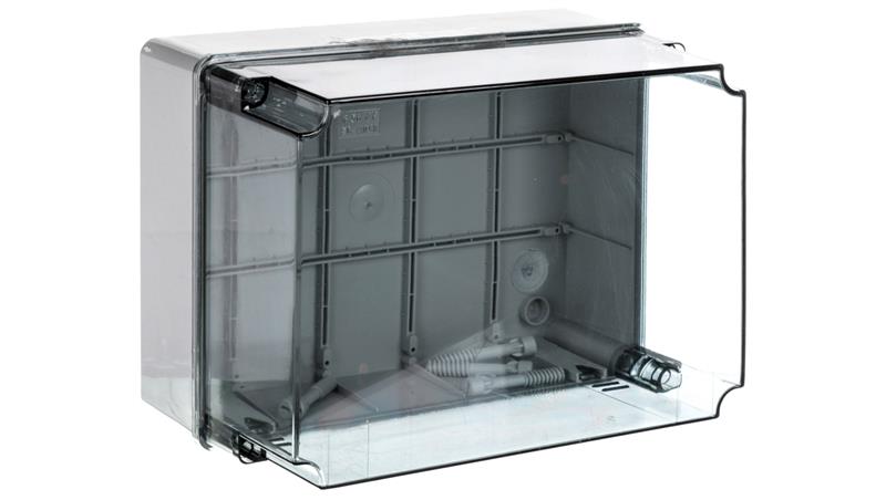 Puszka natynkowa wysoka z przeźroczystą pokrywą seria 440 IP56 300x220x180 szara EC440C8-74931