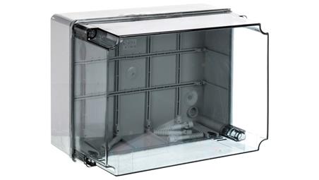 Puszka natynkowa wysoka z przeźroczystą pokrywą seria 440 IP56 300x220x180 szara EC440C8-74931