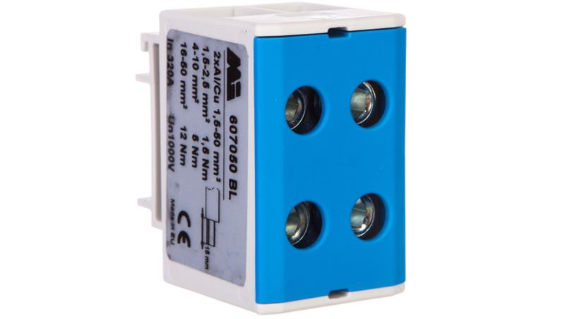 Złączka szynowa 2-torowa 1,5-50mm2 szaro-niebieska EURO multiOTL 50 2xAl/Cu 607050 BL 607050BL-74165