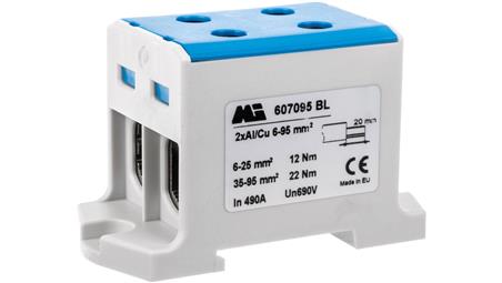 Złączka szynowa 2-torowa 6-95mm2 niebieska EURO multiOTL 95 2xAl/Cu 607095 BL-74124