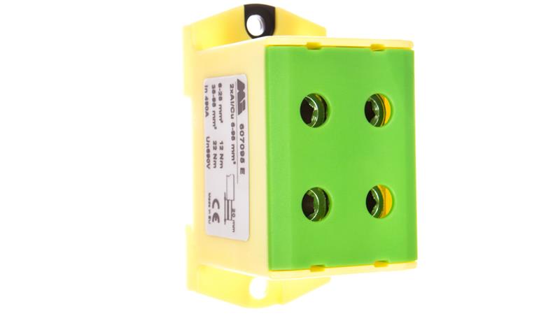 Złączka szynowa 2-torowa 16-95mm2 żółto-zielona EURO multiOTL 95 2xAl/Cu 607095 E-75446