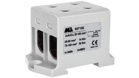 Złączka szynowa 2-torowa 35-150mm2 szara EURO multiOTL 150 2xAl/Cu 607150-74166
