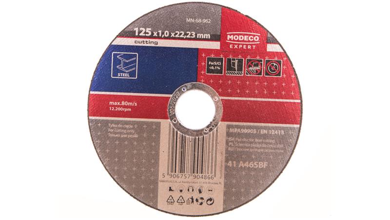 ŚCIERNICA DO CIĘCIA STALI 125X1.0X22,23 MM PLASKA MN-68-962-90345