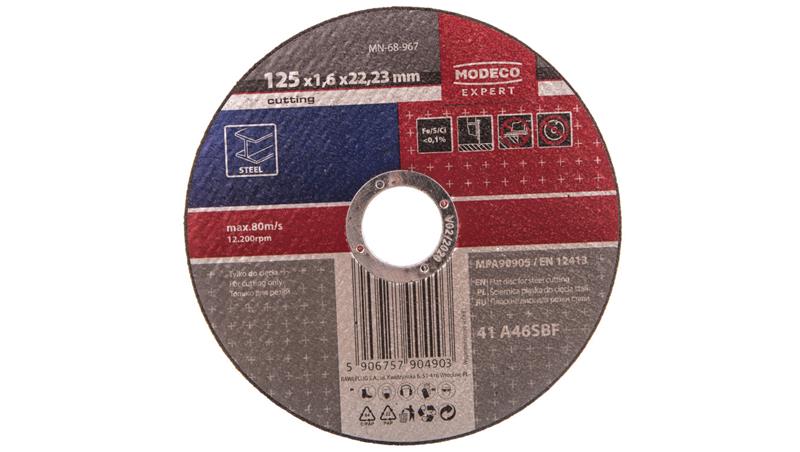 ŚCIERNICA DO CIĘCIA STALI 125X1.6X22,23 MM PLASKA MN-68-967-90352