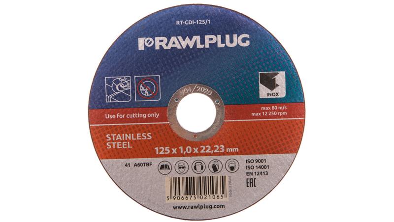 Ściernice płaskie do cięcia i szlifowania stali nierdzewnej 125x22,23mm RT-CDI-125/1-90359