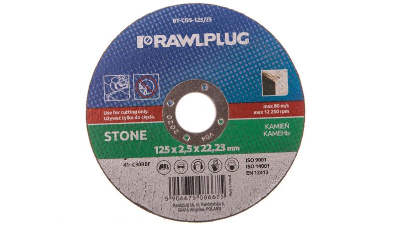 Ściernica korundowa do cięcia i szlifowania kamienia 125x22,23mm RT-CDS-125/25-90358 Ściernica korundowa do cięcia i szlifowania kamienia 125x22,23mm RT-CDS-125/25-90358