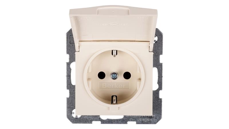 Berker/B.Kwadrat Gniazdo Schuko 16A IP20 z klapką kremowe S.1 47518982-43622 Berker/B.Kwadrat Gniazdo Schuko 16A IP20 z klapką kremowe S.1 47518982-43622