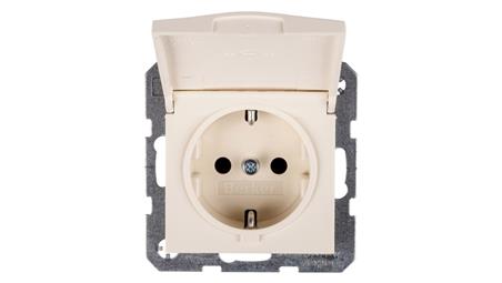Berker/B.Kwadrat Gniazdo Schuko 16A IP20 z klapką kremowe S.1 47518982-43622