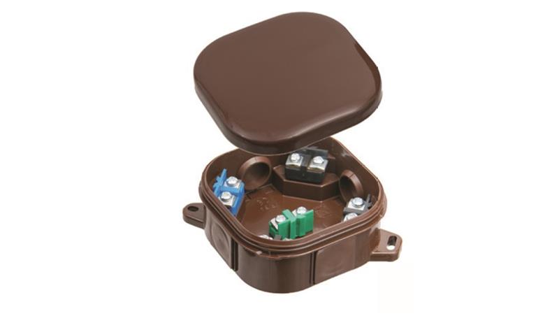 Puszka n/t hermetyczna PH 92x92x44 klik 5x4mm2 IP54 brązowa A.0020BR-77454