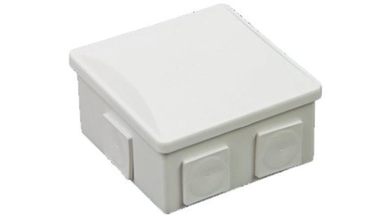 Puszka n/t hermetyczna 80x80x40 klik 6 dławików(kwadrat) IP44 szara S-BOX 036-74710