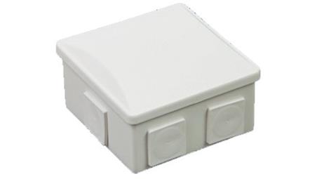 Puszka n/t hermetyczna 80x80x40 klik 6 dławików(kwadrat) IP44 szara S-BOX 036-74710