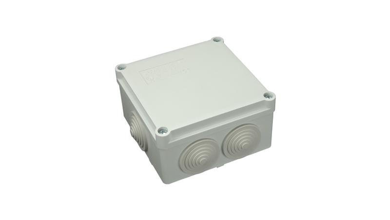 Puszka n/t hermetyczna 100x100x50 6 dławików IP55 szara S-BOX 106-74649 Puszka n/t hermetyczna 100x100x50 6 dławików IP55 szara S-BOX 106-74649