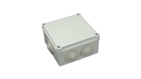 Puszka n/t hermetyczna 100x100x50 6 dławików IP55 szara S-BOX 106-74649