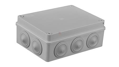 Puszka n/t hermetyczna 190x140x70 10 dławików IP55 szara S-BOX 406-74660