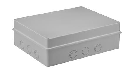 Puszka n/t hermetyczna 380x300x120 12 osłabień IP65 szara S-BOX 716-74692