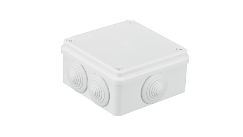 Puszka n/t hermetyczna 100x100x50 6 dławików IP55 biała S-BOX 106B-74716 Puszka n/t hermetyczna 100x100x50 6 dławików IP55 biała S-BOX 106B-74716