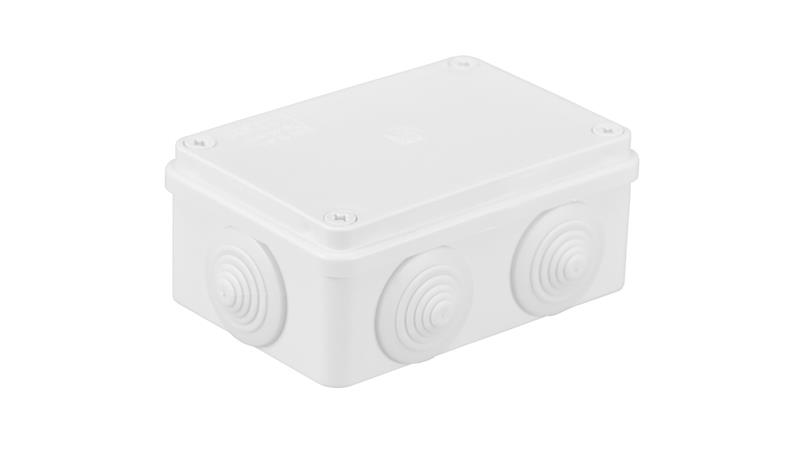 Puszka n/t hermetyczna 120x80x50 6 dławików IP55 biała S-BOX 206B-74775