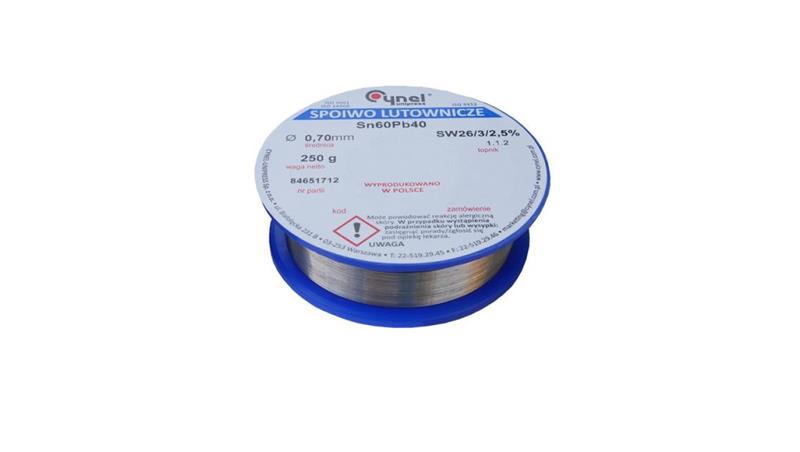 CYNEL UNIPRESS Cyna 0,70mm 250g Sn60Pb40 SW26/3/2.5 spoiwo lutownicze PROFESSIONAL-80860