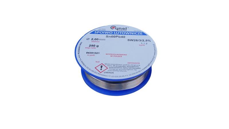 CYNEL UNIPRESS Cyna 2,00mm 250g Sn60Pb40 SW26/3/2.5 spoiwo lutownicze PROFESSIONAL-80827